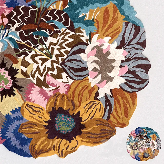 Rug Missoni Home Lilium Multicolor Rajmahal Round Rug 3D Model