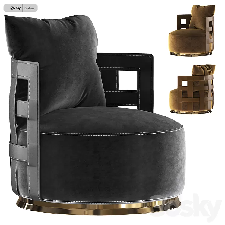 Rugiano Braid Armchair 3D Model Rugiano Braid Armchair 3D Model