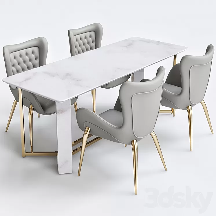 Rugiano Chair and table 3D Model Rugiano Chair and table 3D Model