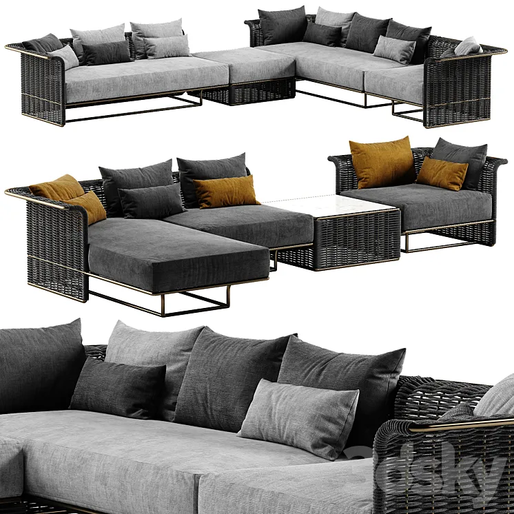 Rugiano Marina sectional sofa 3D Model Free Download Rugiano Marina sectional sofa 3D Model Free Download