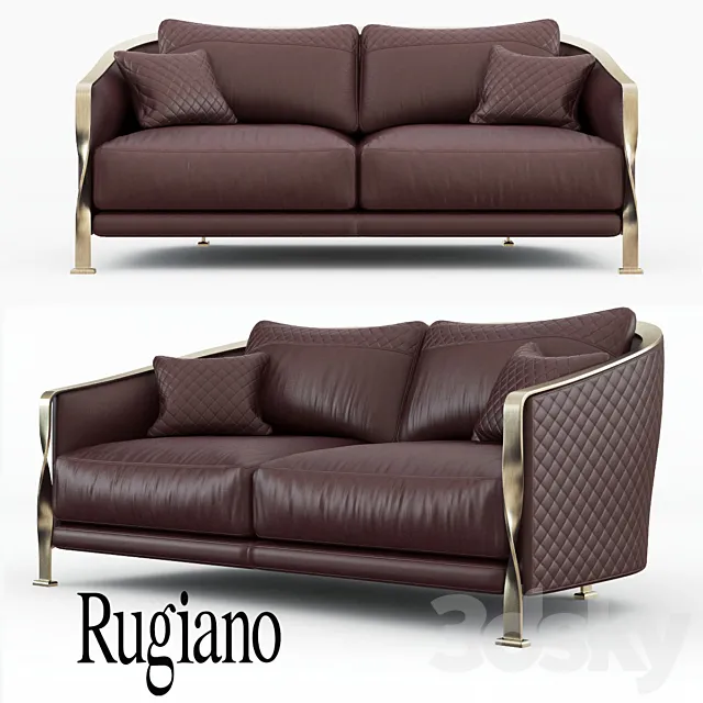 Rugiano Paris sofa leather 3D Model