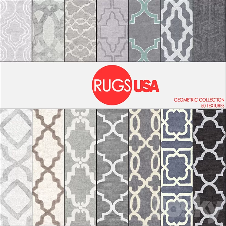 Rugs USA geometric collection 3D Model Rugs USA geometric collection 3D Model