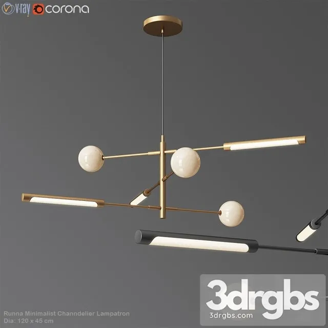 Runna Minimalist Channdelier Lampatron 3D Model Download Runna Minimalist Channdelier Lampatron 3D Model Download