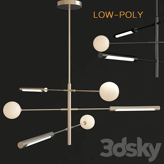 Runna Minimalist Channdelier Lampatron 3D Model Runna Minimalist Channdelier Lampatron 3D Model