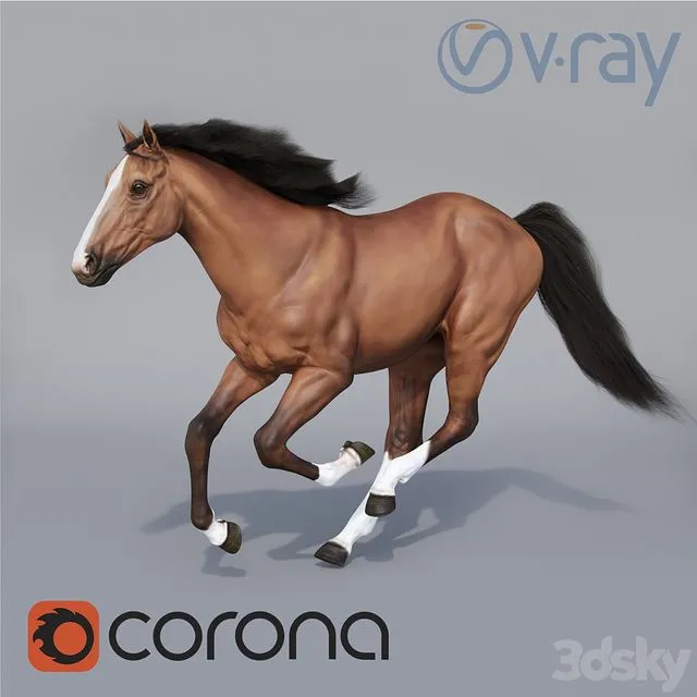 Running horse 3D Model
