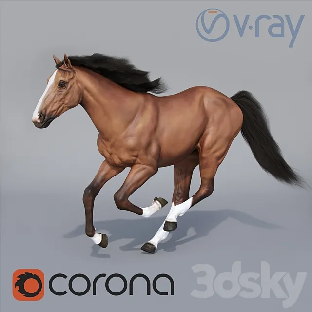 Running horse 3D Model