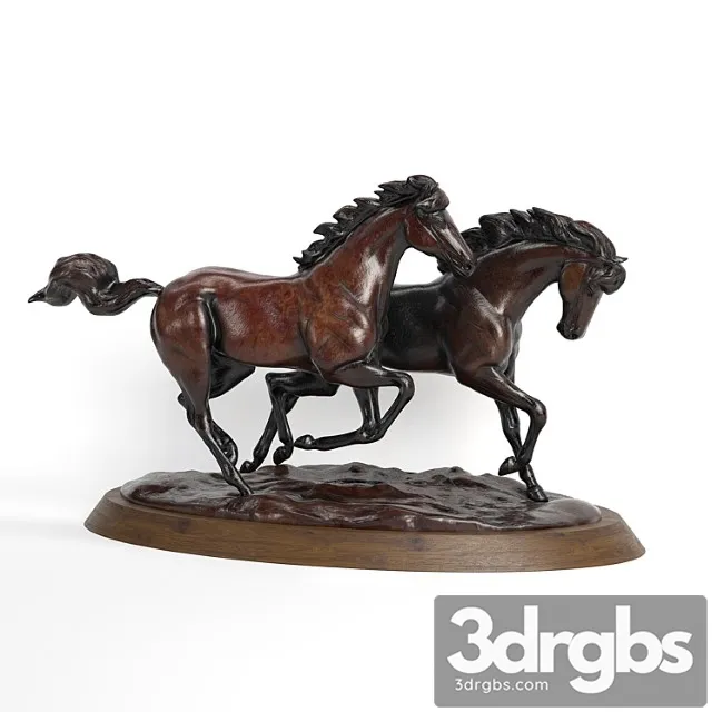Running horses 3D Model Download