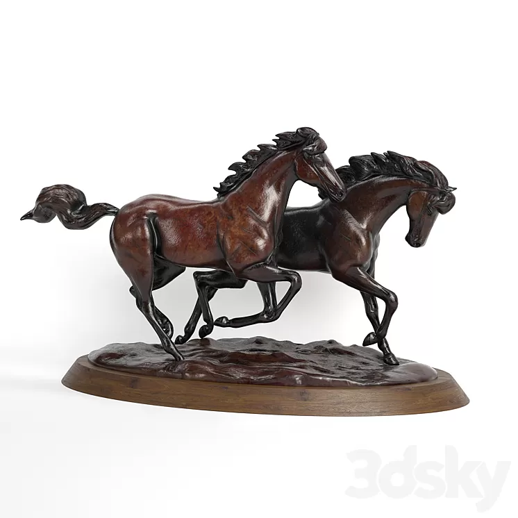 running horses 3D Model Free Download