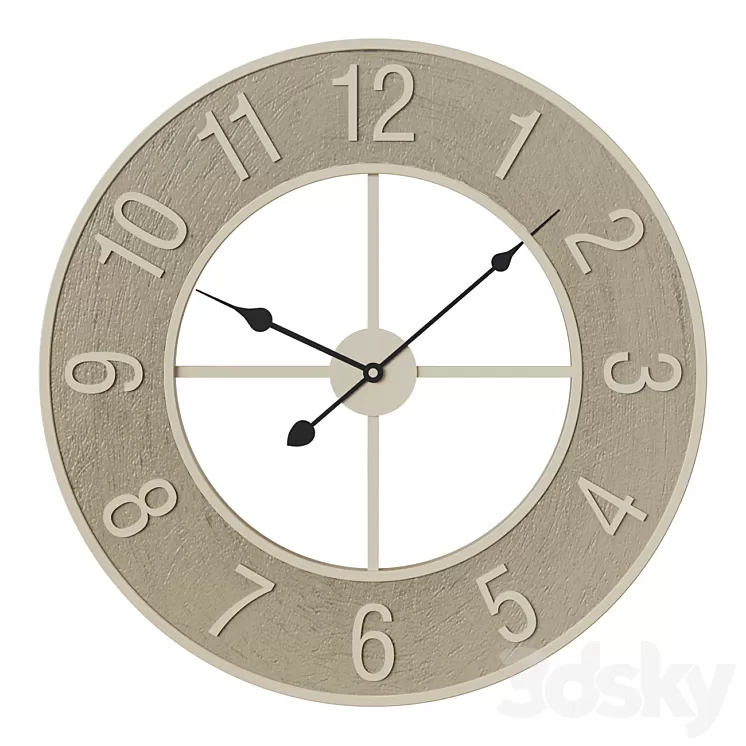 Rustic Aura wall clock 3D Model Free Download