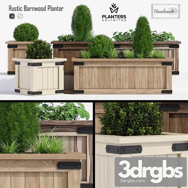 Rustic Barnwood Planter One 3D Model Download