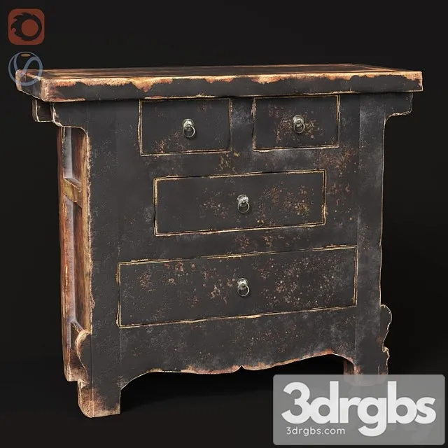 Rustic chest of drawers 2 3D Model Download