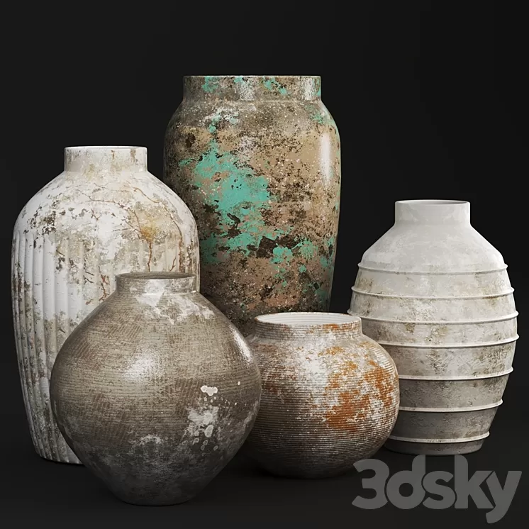 Rustic Concrete Vase 3D Model