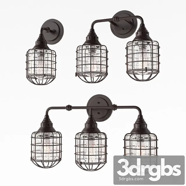 Rustic Loft Cage Bath Light WL 3D Model Download