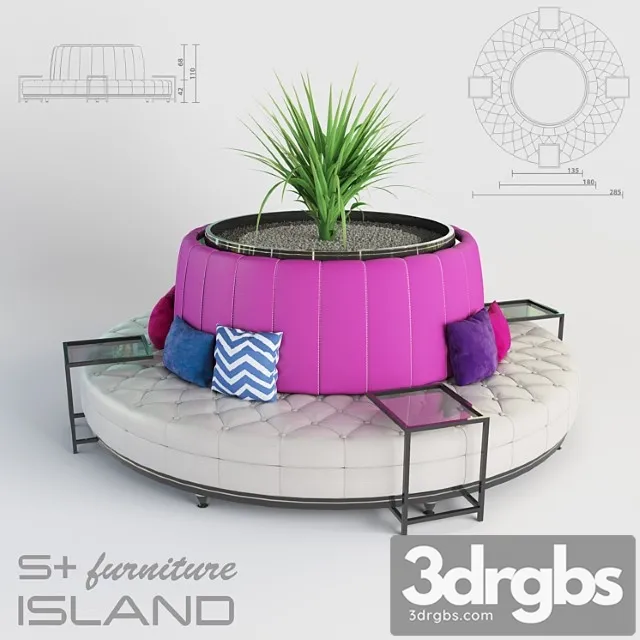 S Furniture Island Sofa 3D Model Download