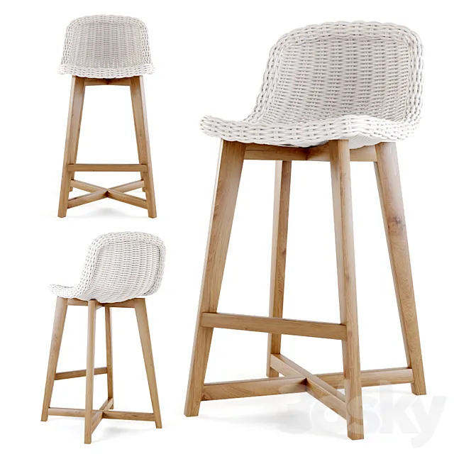 S2DIO – Wood and resin high chair NORWAY 3DModel