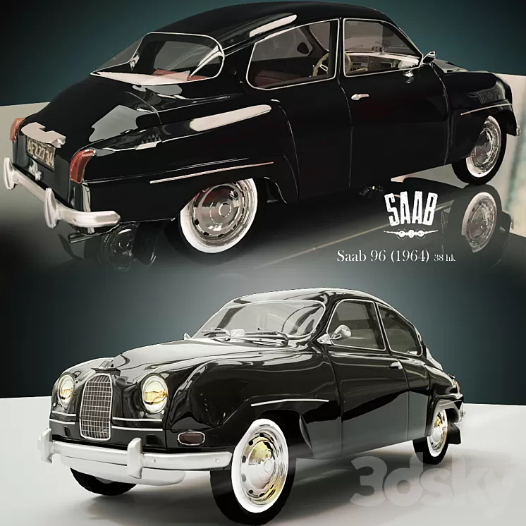 Saab 96 (1960-1964) 38hk 3D Model