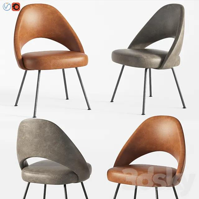 Saarinen Executive Armless Chair 3DModel Saarinen Executive Armless Chair 3DModel