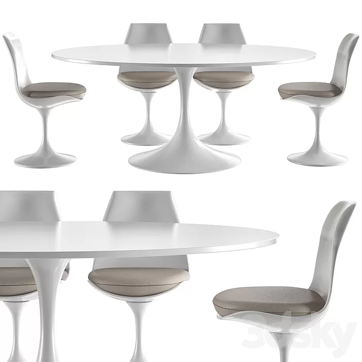 Saarinen Tulip High Tables Knoll 3D Model