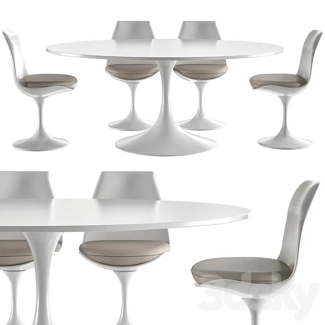Saarinen Tulip High Tables Knoll 3DModel