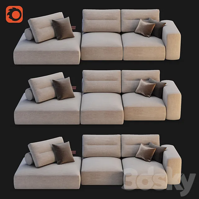 Saba Italia – My Taos Modular Sofa Option 234 3D Model