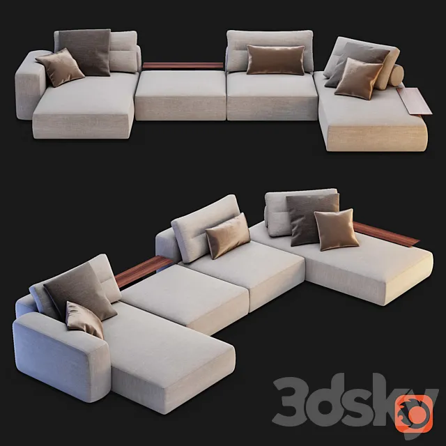 Saba Italia – My Taos Modular Sofa Option1 3D Model