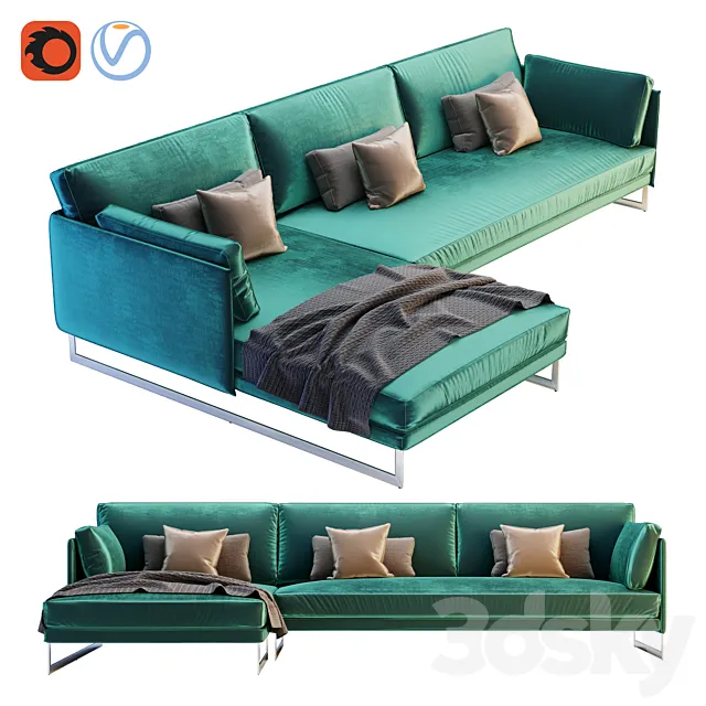 Saba Livingston Three Seater Corner Sofa 3DModel Saba Livingston Three Seater Corner Sofa 3DModel