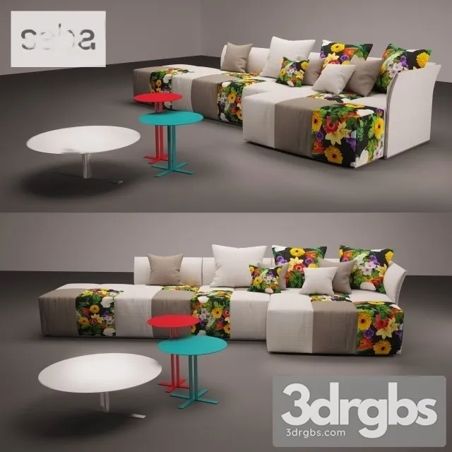 Saba Pixel Sofa 02 3D Model Download
