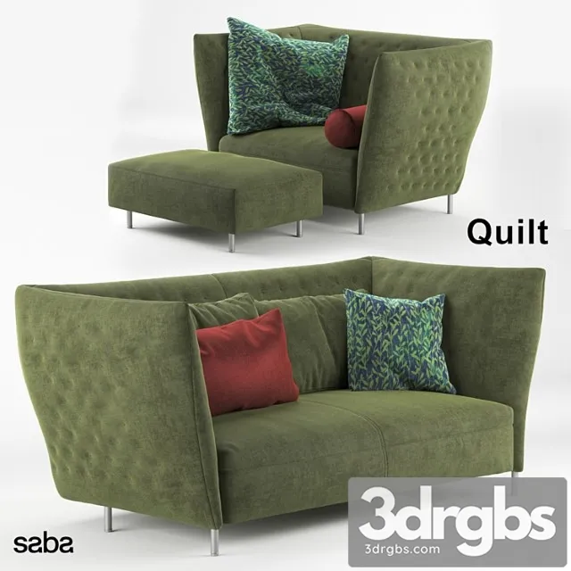 Sabana italia quilt sofa and armchair 2 3D Model Download
