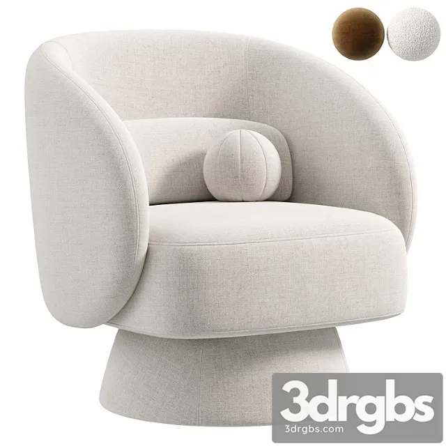 Saboor Upholstered Swivel Barrel Chair 2 3D Model Download