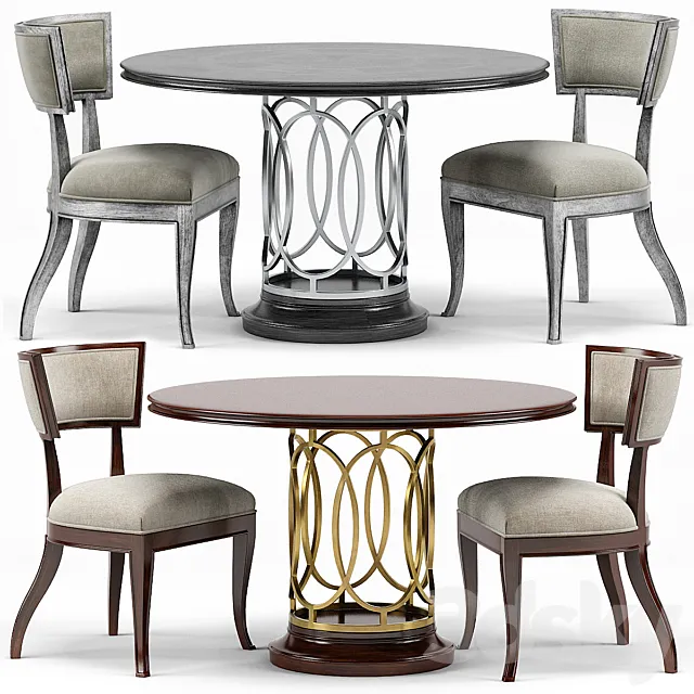 Sabrina Round Dining Table Sadowa Dining Chair 3D Model