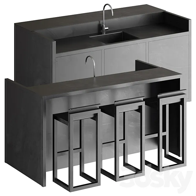 Sachi M2 | bar counter 3D Model Sachi M2 | bar counter 3D Model