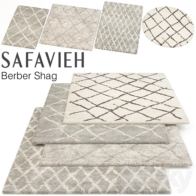 SAFAVIEH BERBER SHAG SET 3D Model SAFAVIEH BERBER SHAG SET 3D Model