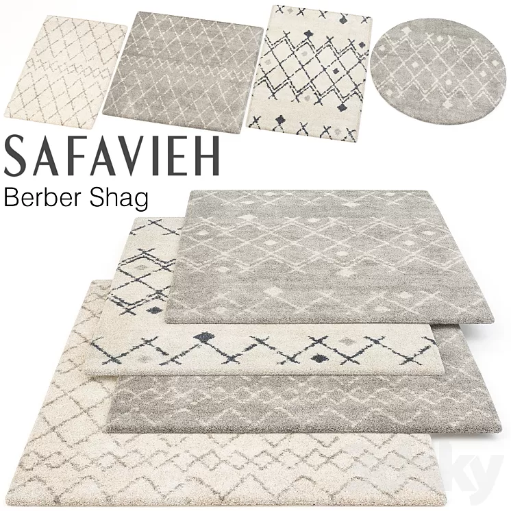 SAFAVIEH BERBER SHAG SET 3D Model SAFAVIEH BERBER SHAG SET 3D Model
