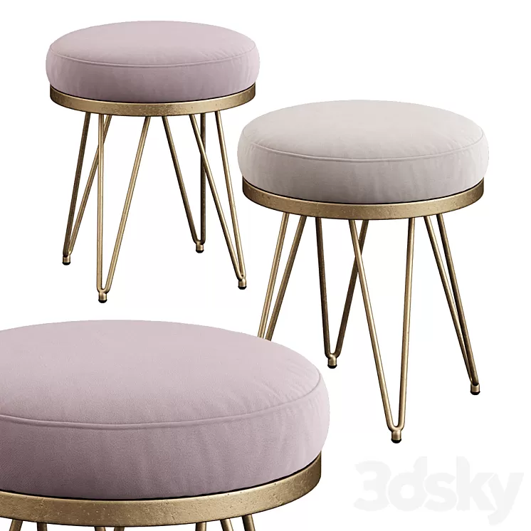 Safavieh / Jenine Faux Ostrich Round Bench 3D Model Safavieh / Jenine Faux Ostrich Round Bench 3D Model