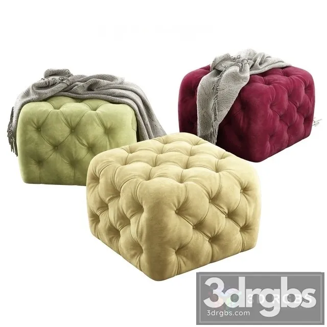 Safavieh Kenan Ottoman 3D Model Download