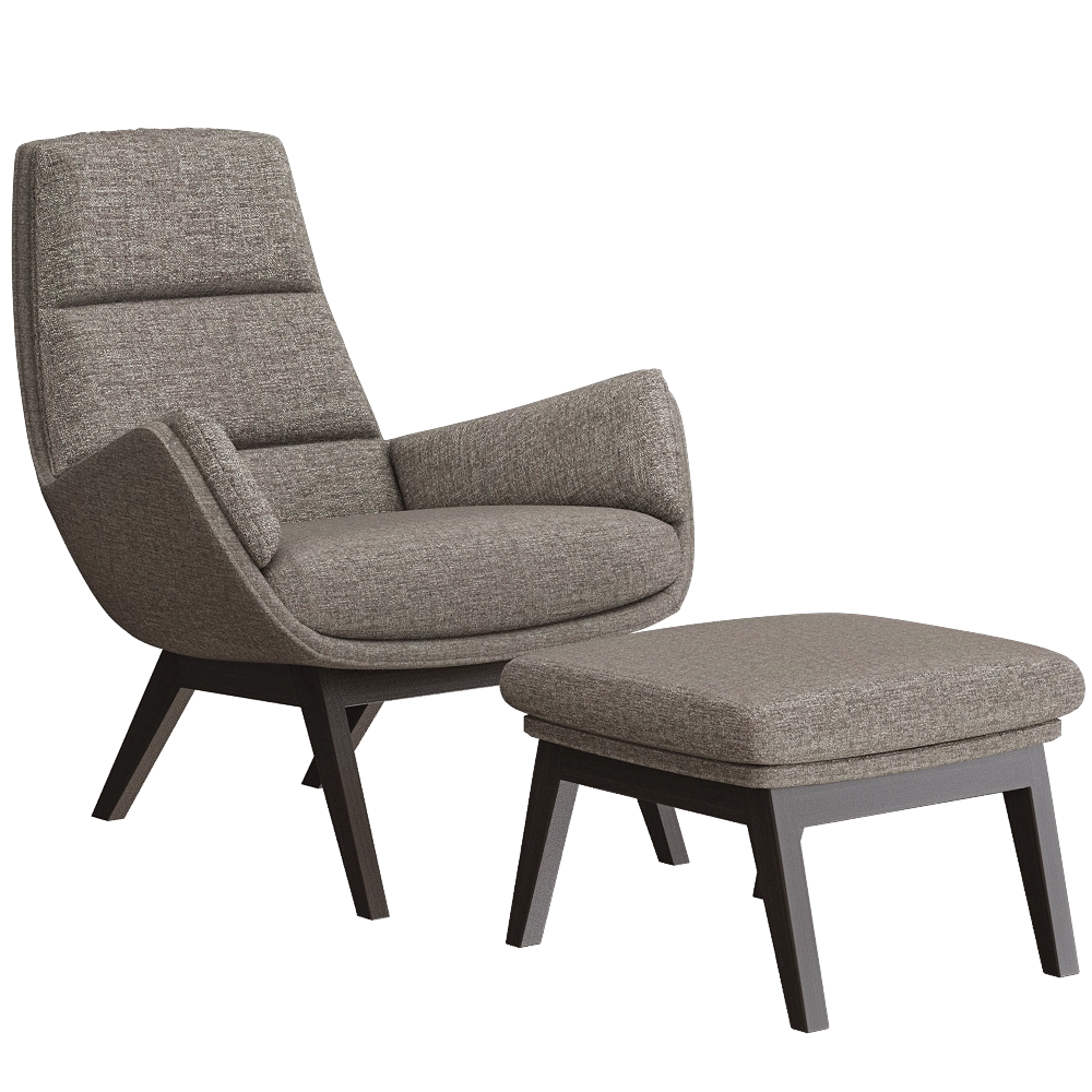 Saiwala – Armchair with foot stool Orhus 3D Model Saiwala – Armchair with foot stool Orhus 3D Model