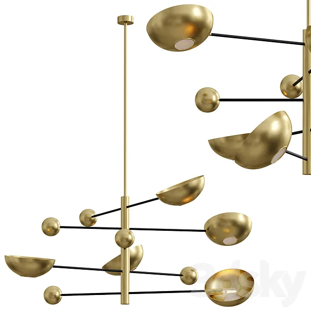 Salinas Chandelier Brass by EICHHOLTZ 3D Model Salinas Chandelier Brass by EICHHOLTZ 3D Model