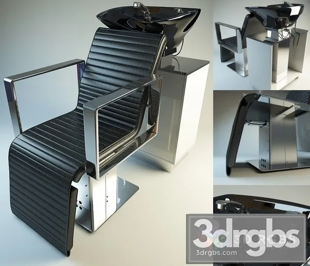 Salon Back Wash Chair 3D Model Download