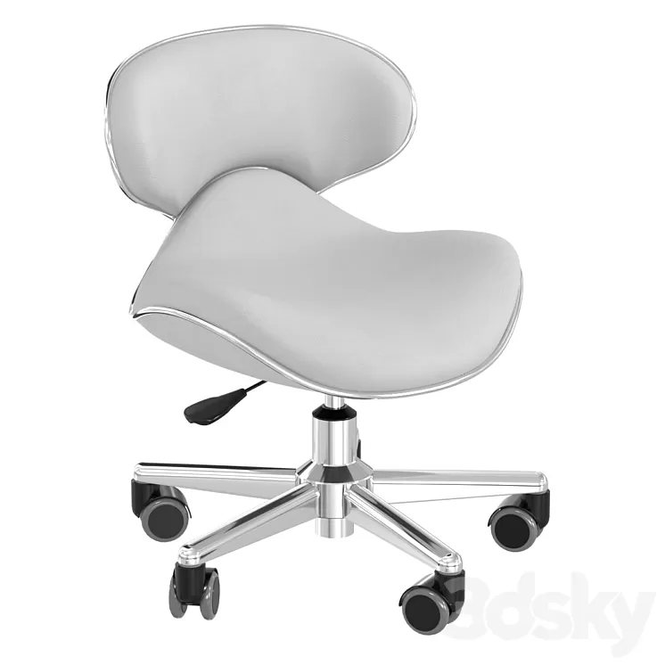 Salon Smart Ergonomic Pedicure Stool Gray 3D Model Free Download