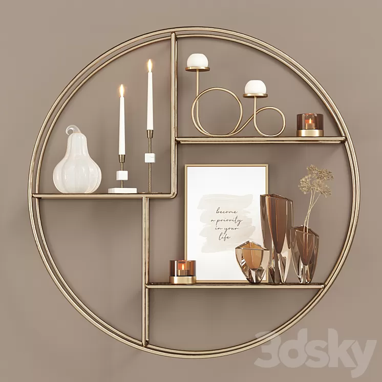 Salvage Wire Shelf Gold 3D Model