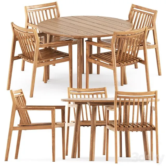 Sammen M1 by FDB Mobler and Taro Table by Fredericia 3D Model Sammen M1 by FDB Mobler and Taro Table by Fredericia 3D Model