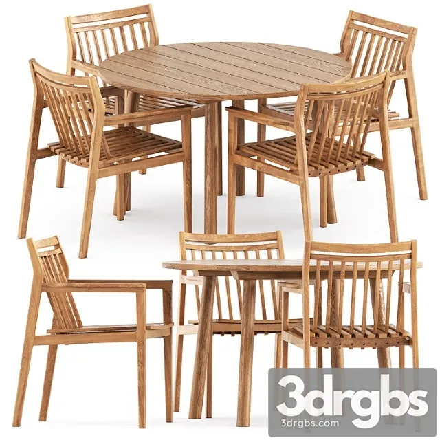 Sammen M1 By Fdb Mobler And Taro Table By Fredericia 3D Model Download