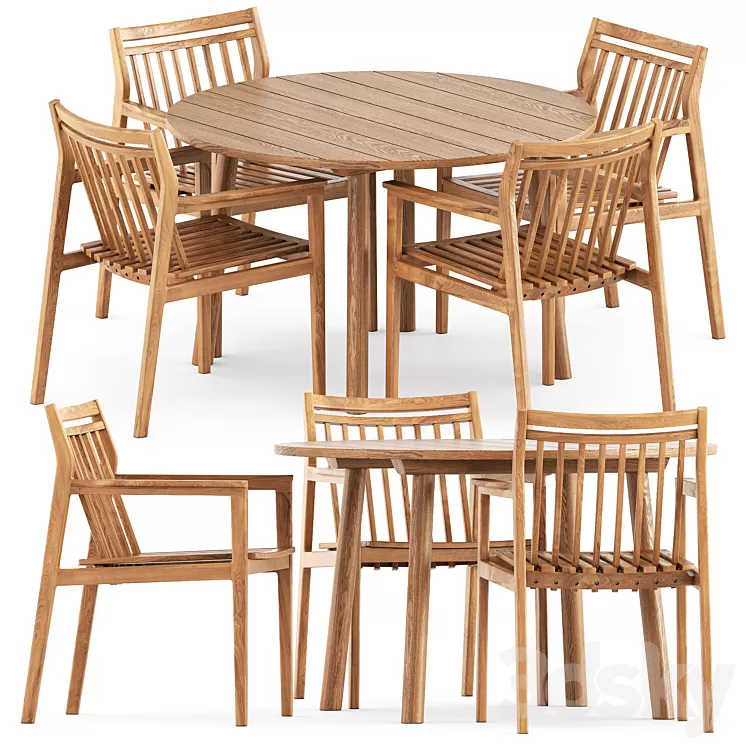 Sammen M1 by FDB Mobler and Taro Table by Fredericia 3D Model Free Download