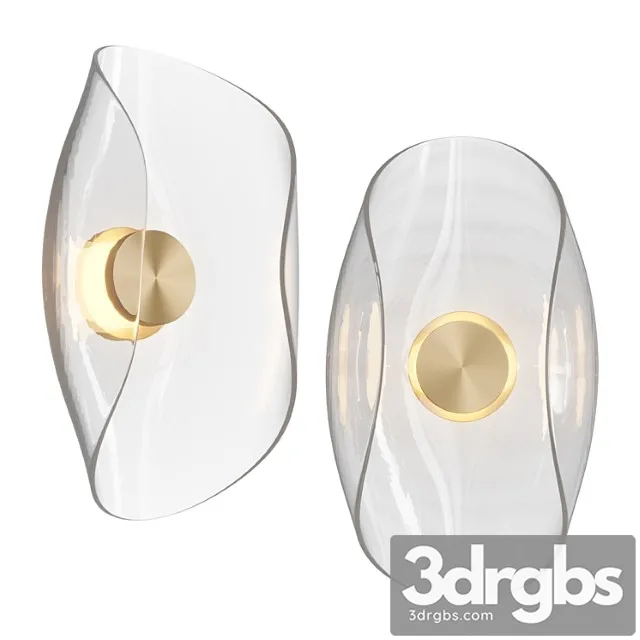 Sample pair liquid swirl glass & brass contemporary wall light sconce Sample pair liquid swirl glass & brass contemporary wall light sconce