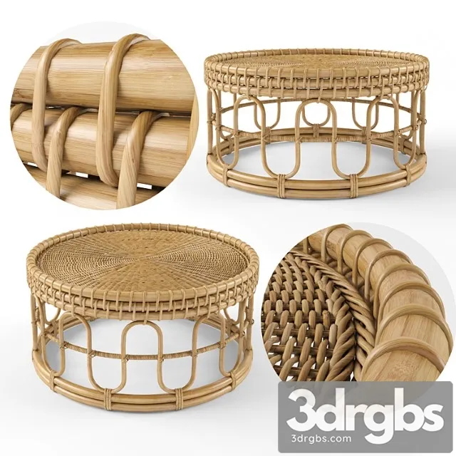 Samson Rattan Coffee Table 80 Natural 3D Model Download Samson Rattan Coffee Table 80 Natural 3D Model Download