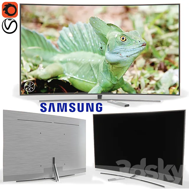 Samsung 4K Curved Smart 55 ” 3D Model
