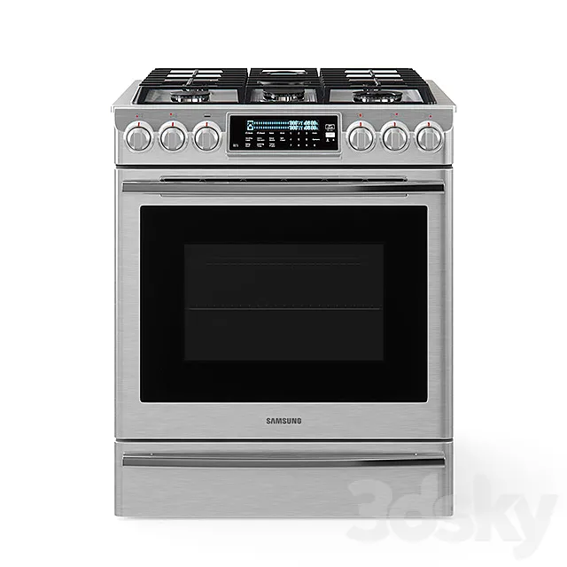 Samsung 5.8 Cu. Ft. Slide-In Gas Range 3D Model