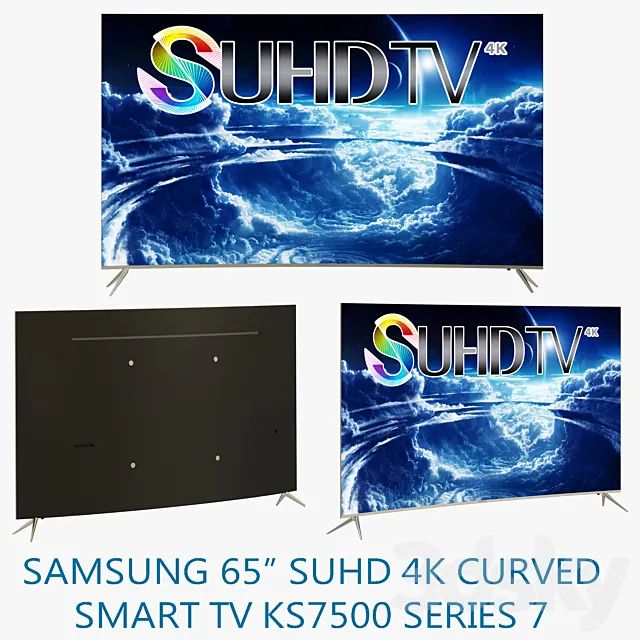 Samsung 65 “SUHD 4K Curved Smart TV KS7500 Series 7 3DModel