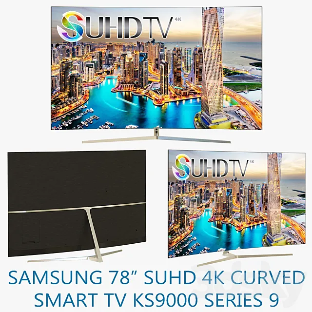 Samsung 78 “SUHD 4K Curved Smart TV KS9000 Series 9 3D Model
