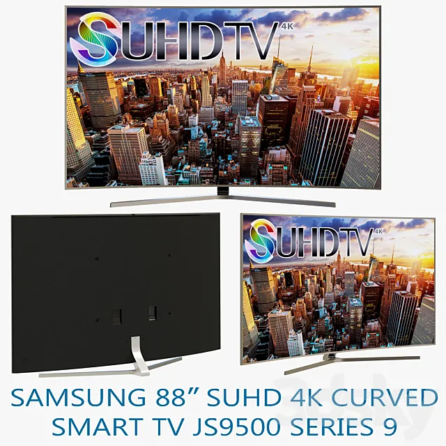 Samsung 88 “SUHD 4K Curved Smart TV JS9500 Series 9 3D Model